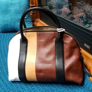 Color block coach handbag